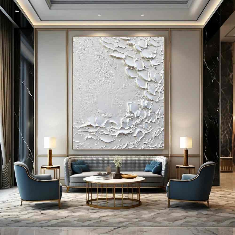 Botanical_White_Textured_Impasto_Blooms_Wall_Art_AASJ6 wall art